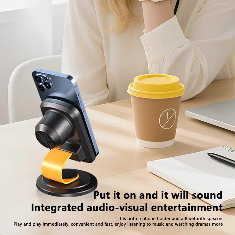 Soporte para teléfono móvil, altavoz de inducción inteligente con Bluetooth, soporte ajustable para tableta en vivo de escritorio 360, soporte para teléfono móvil - imagen 4