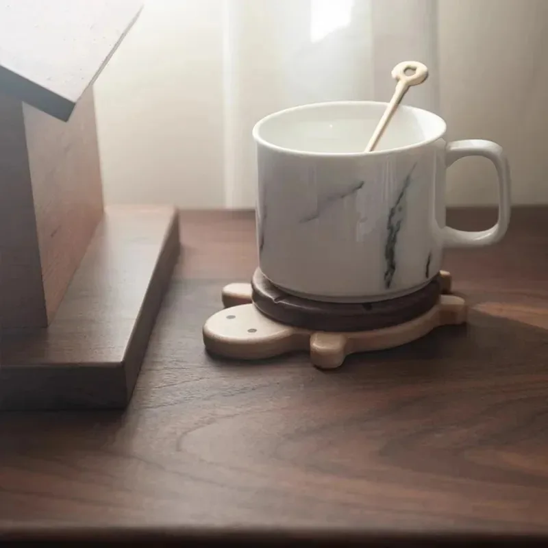 Estera aislante de tortuga de madera maciza de nogal negro, forma creativa y bonita, tetera, posavasos para té, vajilla, adornos de mesa antiescaldaduras - imagen 2