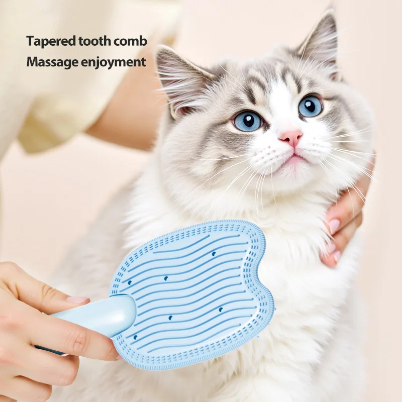 HOOPET Cepillo de aseo para mascotas 2 en 1 para perros y gatos, herramienta de masaje para quitar el deshedding con mango ergonómico, eliminador de piel suave para Ha suelto - imagen 3