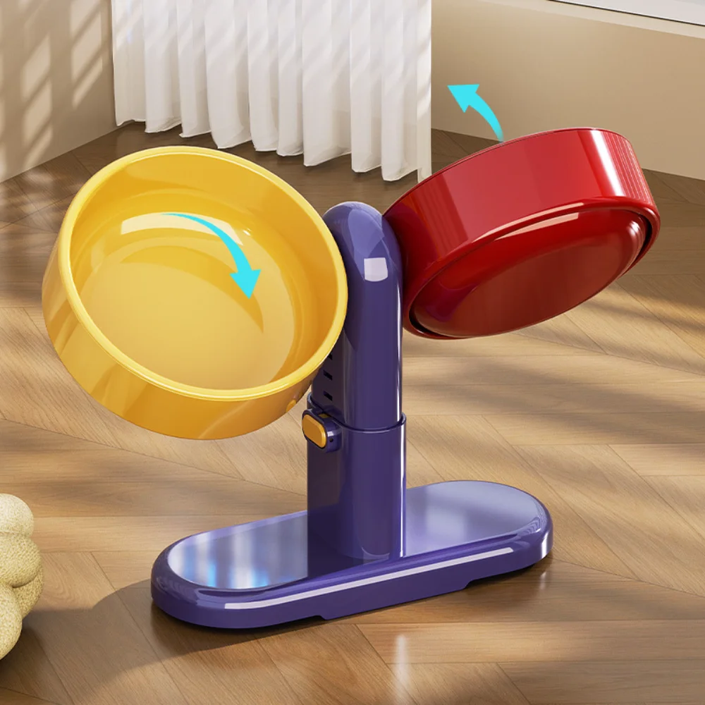 Comedero elevado regulable para perros y gatos – Giratorio 360°