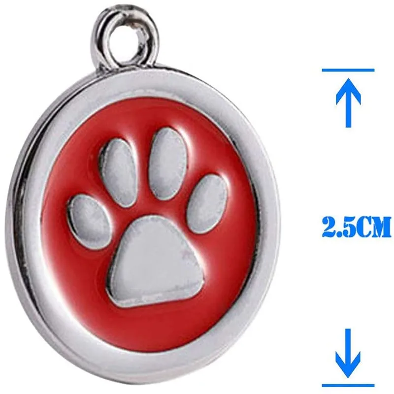 Etiqueta personalizada grabada de 25mm para gato, perro, cachorro, mascotas, Collar de acero inoxidable, diseño de pata de hueso - imagen 3