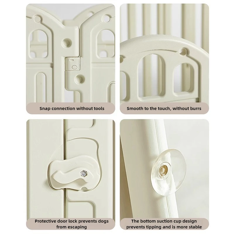 Valla de seguridad para perros de interior, recinto de actividades para perros con puerta, barrera de seguridad duradera para perros, vallas de jardín resistentes para exteriores, fácil de limpiar - imagen 5