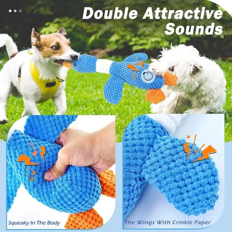 Nuevo juguete para perros de ganso azul, juguete para gatos, juguete para mascotas, ganso de doble color, mordida dura, juguete de peluche con sonido, suministros para mascotas - imagen 5