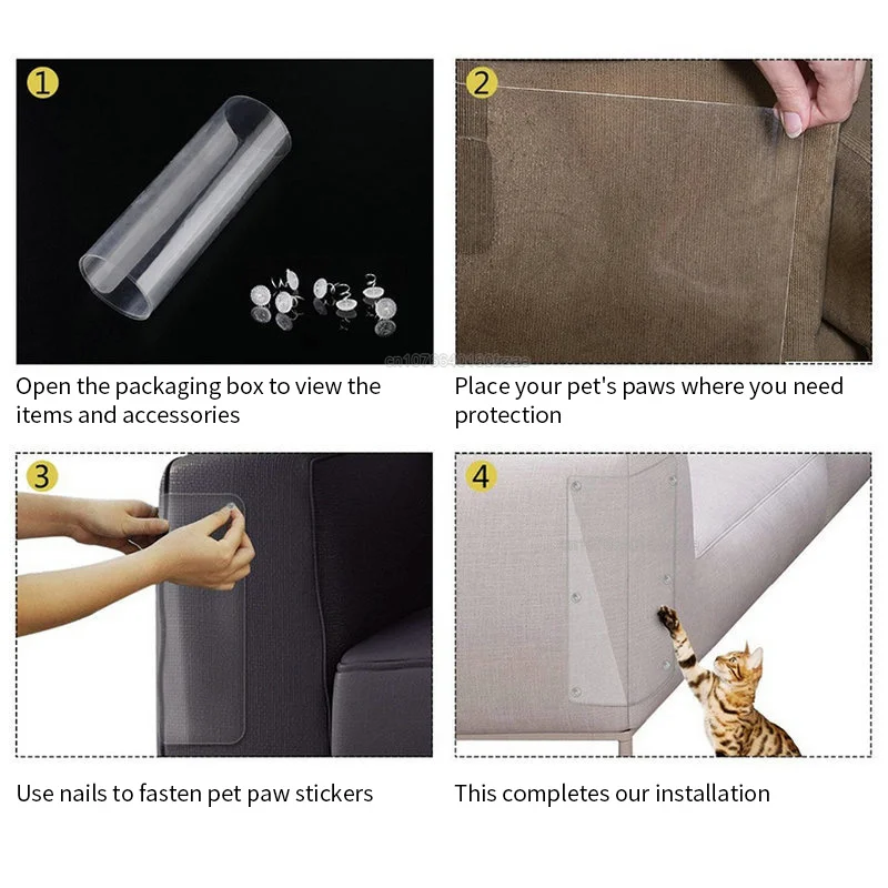 1 Uds. Protectores de muebles para gatos, protección contra arañazos para sofá, almohadillas para patas, raspador, cinta de entrenamiento, Protector contra arañazos para gatos, protección para sofá - imagen 2
