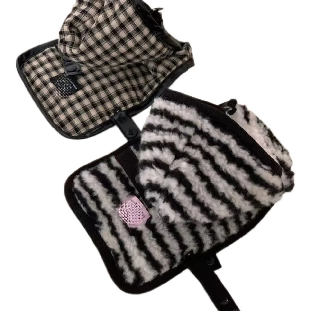 Abrigo a rayas a la moda para mascotas, capa a rayas de invierno, chaqueta cálida y cómoda, Abrigo con capucha, ropa para perros pequeños, ropa para cachorros - imagen 4