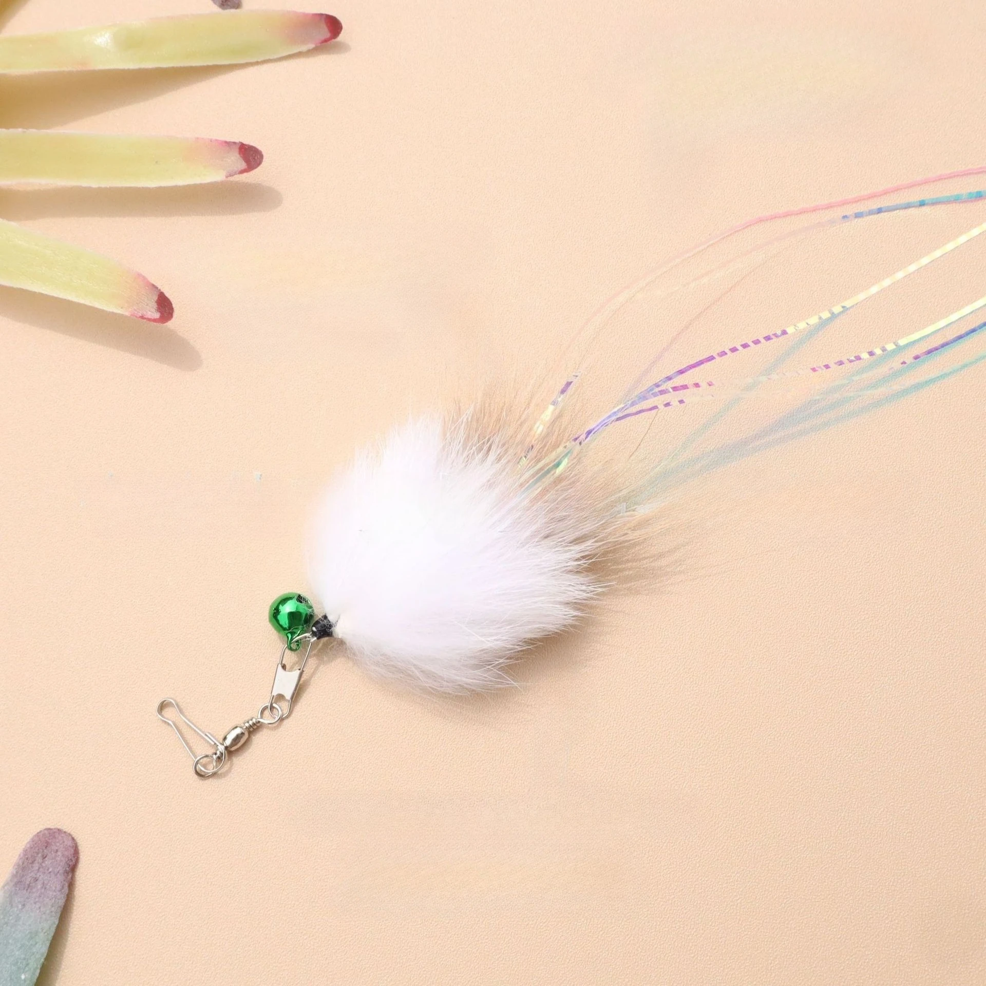 Accesorios de juguete para gatos con borlas de medusas, juguete de peluche con campana, juguetes para gatos, reemplazo interactivo, 2 uds./3 uds. - imagen 5