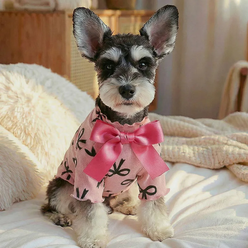 Sudadera con lazo rosa para perros pequeños Chihuahua - talla XS
