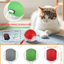Juguete interactivo para gatos pelota rodante auto cola ratón recargable