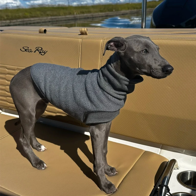 Chaleco de cuello alto para mascotas, ropa cálida de tela de alta calidad, Galgo Italiano, gris, pequeño, mediano, grande, Otoño e Invierno - imagen 3