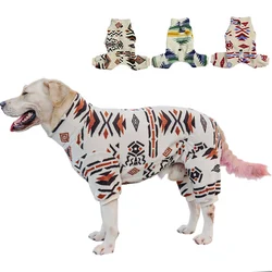 Pijamas para perros M-5XL para perros pequeños, medianos y grandes, mono de lana suave con cuello alto para perros, ropa gruesa y cálida para perros de invierno