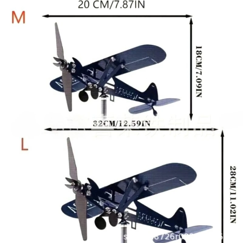 Molinillo de viento decorativo para jardín - Estilo avión y estaca - imagen 5