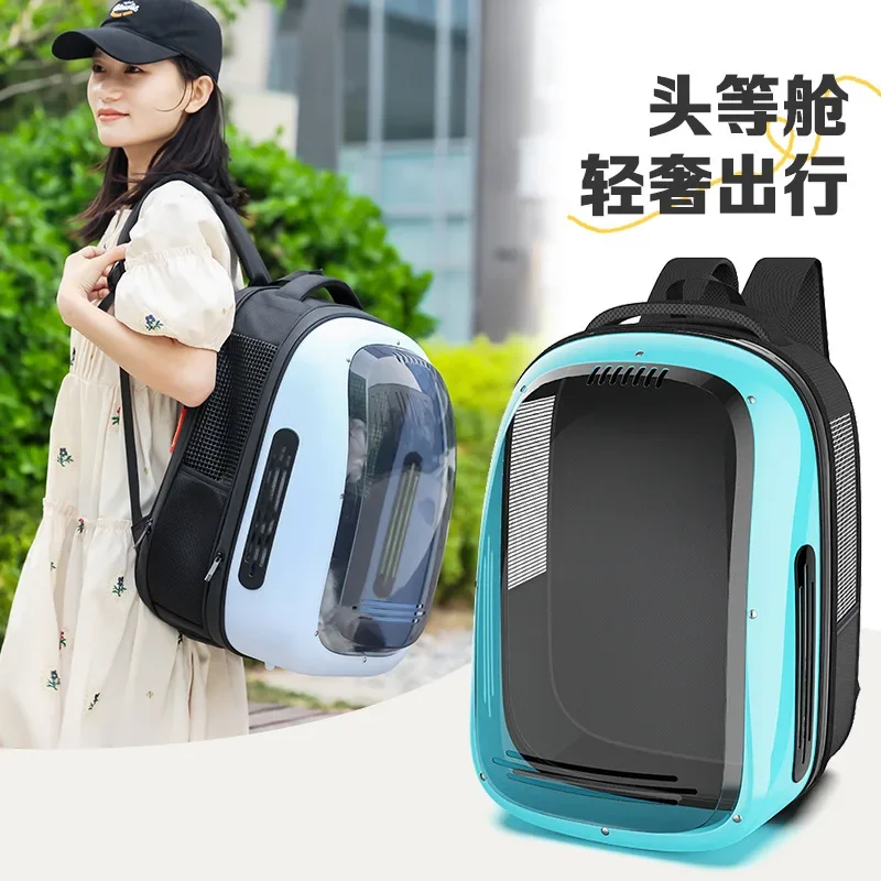 Bolsa para gatos portátil, transpirable, gran espacio para salir, bolsa plegable para mascotas, mochila para mascotas, mochila transportadora para gatos