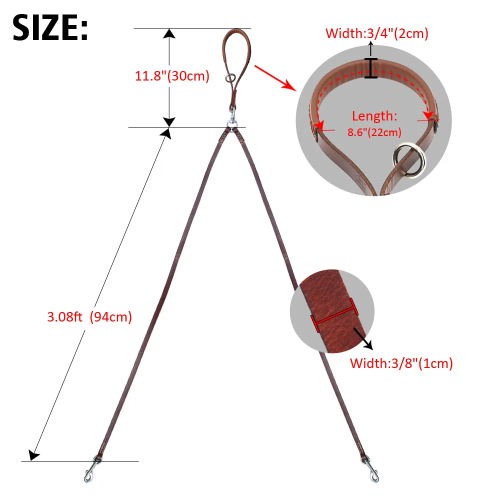 Correa doble disponible en negro y marrón