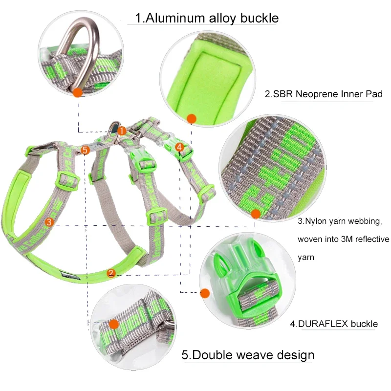 Winhyepet-arnés para perros con correa para mascotas, chaleco ajustable, reflectante, antideslizante, accesorios para caminar y viajar para perros pequeños, Meduim y grandes - imagen 3