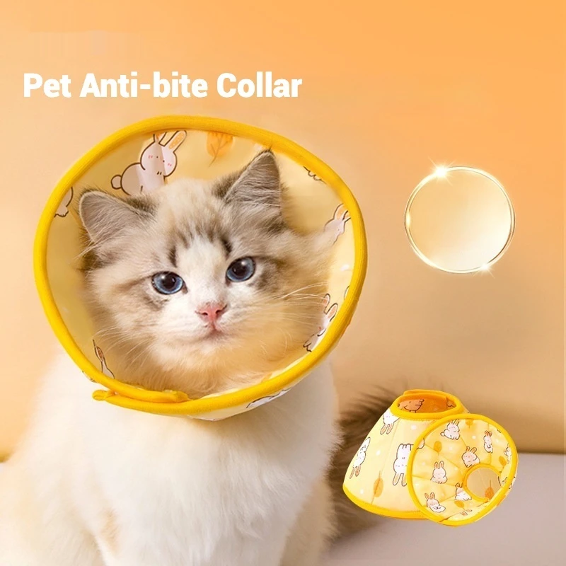 Collar antimordeduras para mascotas, collares elisabetanos curativos para heridas de gatos, círculo protector antilamer, suministros para gatos, accesorios - imagen 2