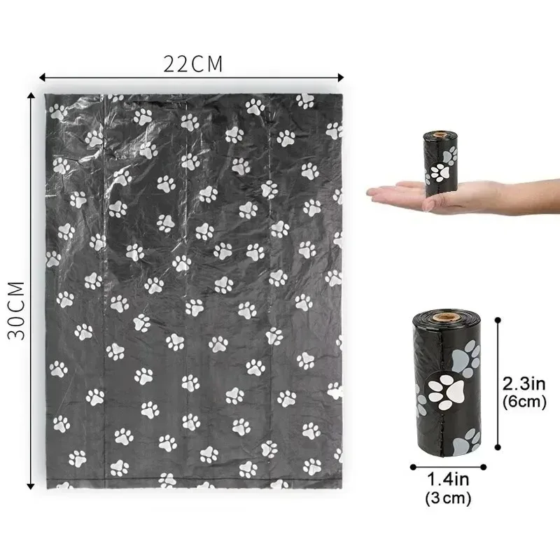 Bolsas gruesas para excrementos de perros a prueba de fugas con impresión, bolsa para cachorros para paseos al aire libre, eliminación de residuos de animales, bolsas limpias degradables - imagen 2
