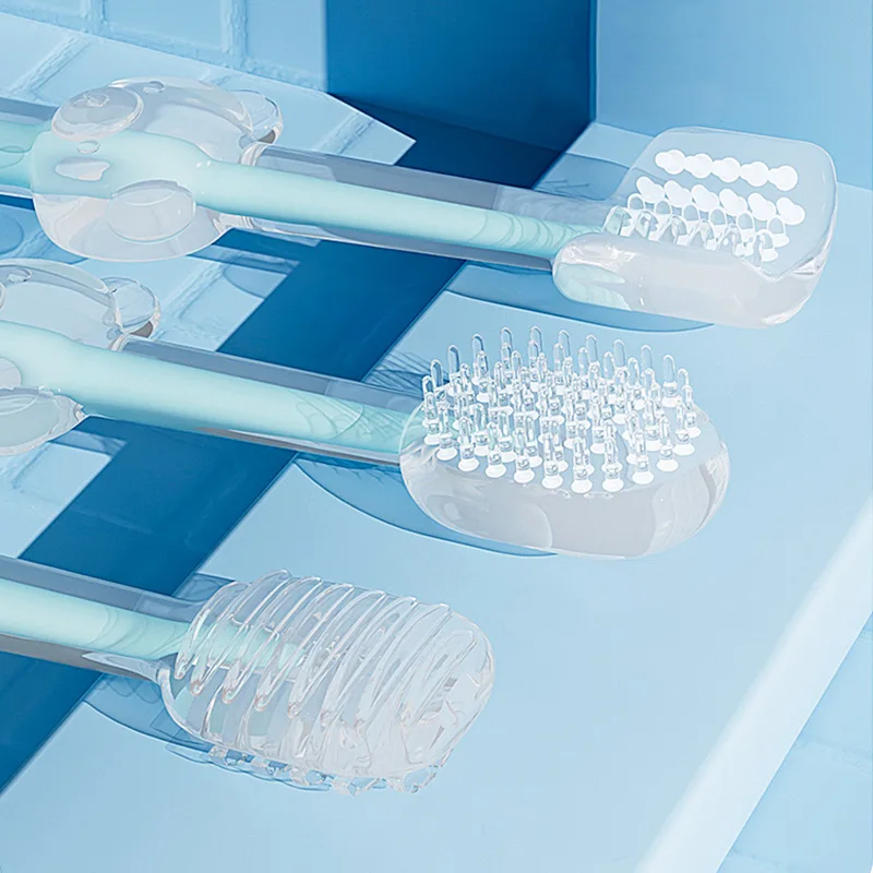 3 unids/set cepillo de dientes para mascotas, cepillo de dientes de silicona para perros de tres lados, cepillo para lengua de cachorro, suministros de limpieza de dientes para mascotas, accesorios para perros