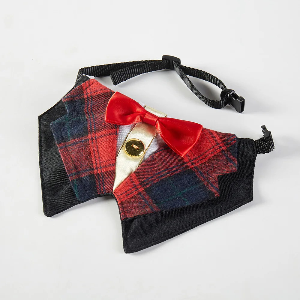Esmoquin para perro, Bandana Formal para boda, Collar para perro con pajarita, disfraz de cumpleaños para gato, traje de San Valentín para mascota - imagen 3