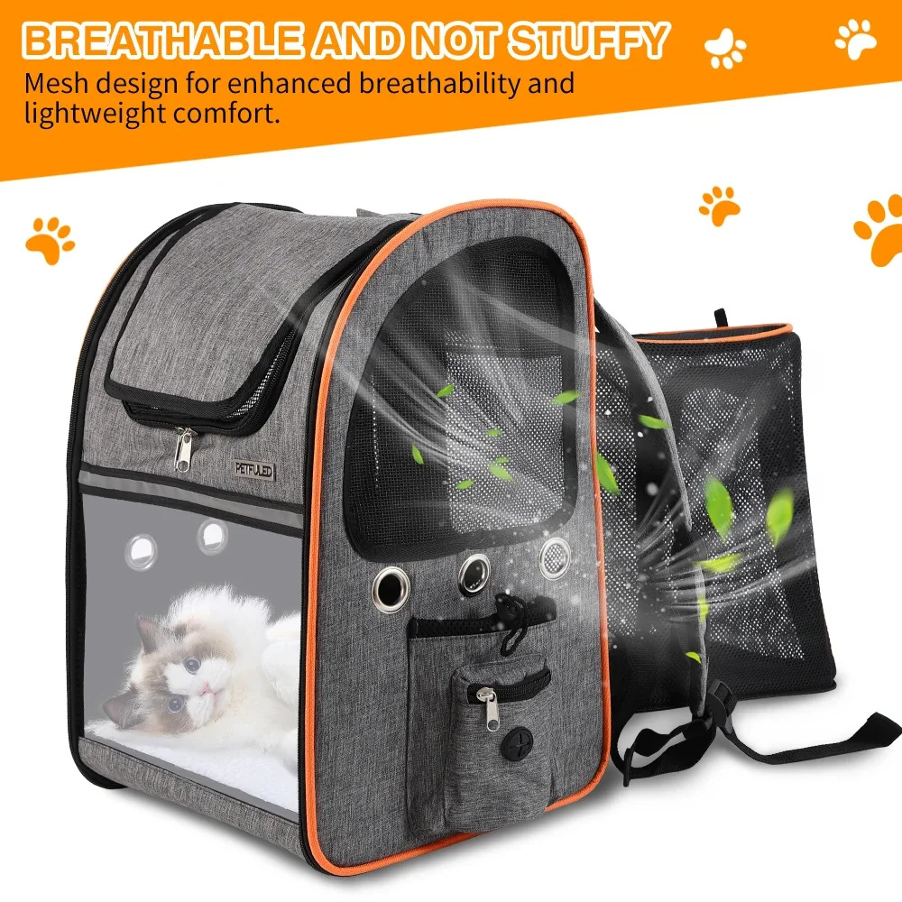 Bolsas de viaje para perros y gatos, mochila de transporte para perros pequeños y medianos, bolsa de transporte para mascotas de viaje y senderismo - imagen 2