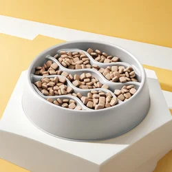Plato doble alimentación lenta para gatos antisalpicaduras PP grueso