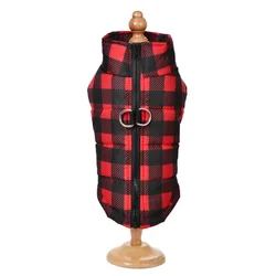 Chaqueta a cuadros invierno para perros y gatos pequeños