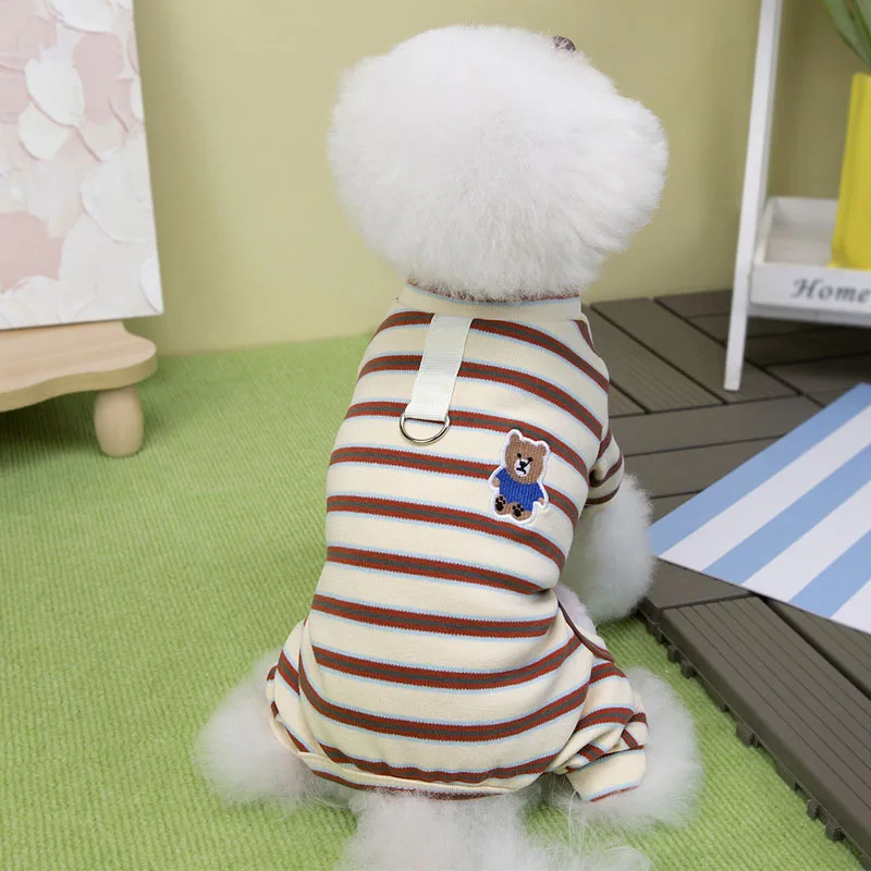 Ropa para perros de primavera y otoño, disfraz de tiras suaves, pijamas con cuello redondo, monos para perros pequeños, mono para cachorros Chihuahua Dachshund - imagen 3