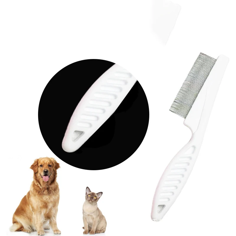 Peine para pulgas con protección para mascotas, peine de aguja de acero inoxidable para eliminación de gatos pequeños, peine dentado para pulgas, accesorios para gatos, herramienta de aseo - imagen 4