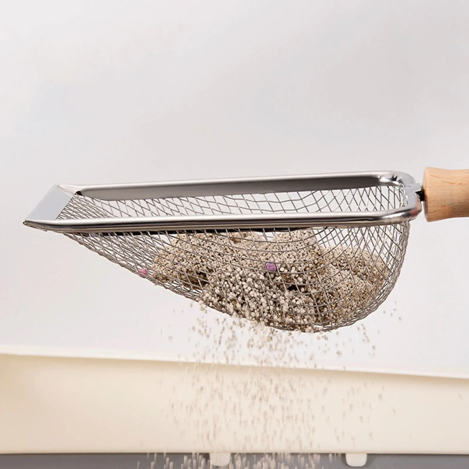 Pala de arena para gatos de acero inoxidable, pala de arena duradera, suministros para mascotas para lagartos, gatitos, perros, herramienta de limpieza instantánea - imagen 2