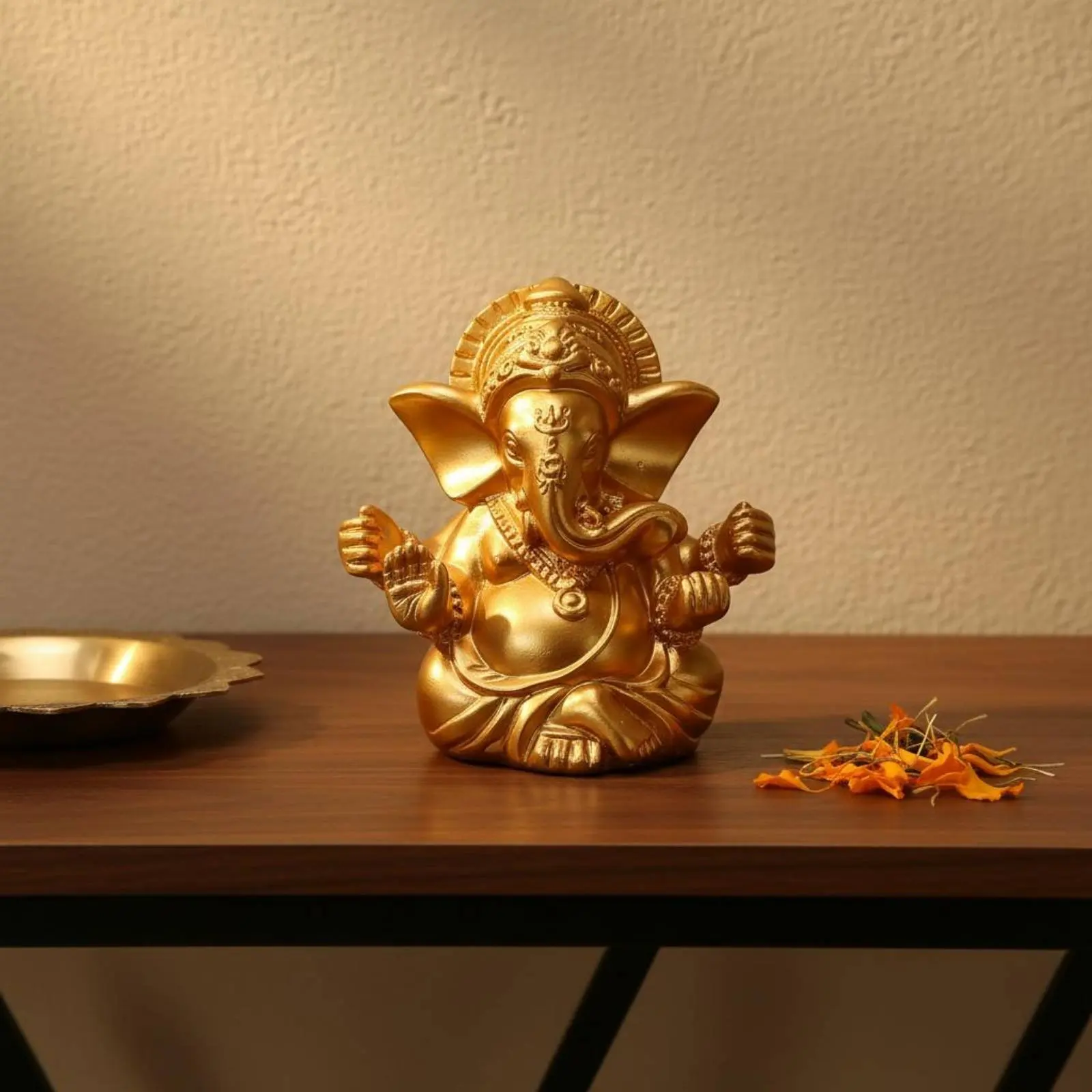 Estatua artesanal Ganpati – Dios elefante hindú para buena suerte - imagen 5
