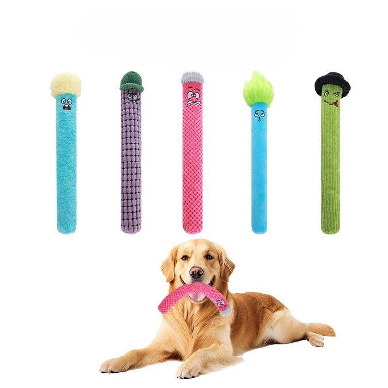 Nuevo juguete largo de peluche para perros, juguete para perros chirriantes de peluche resistente, juguetes para masticar para perros con serpiente de ojos largos, juguetes para chirridos para mascotas, productos para mascotas