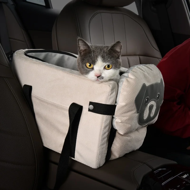 Portable Pet Car Seat Armrest Box Comfortable Travel Cushion for Dogs Cats Large Capacity Multifunction Pet Car Safety - imagen 5