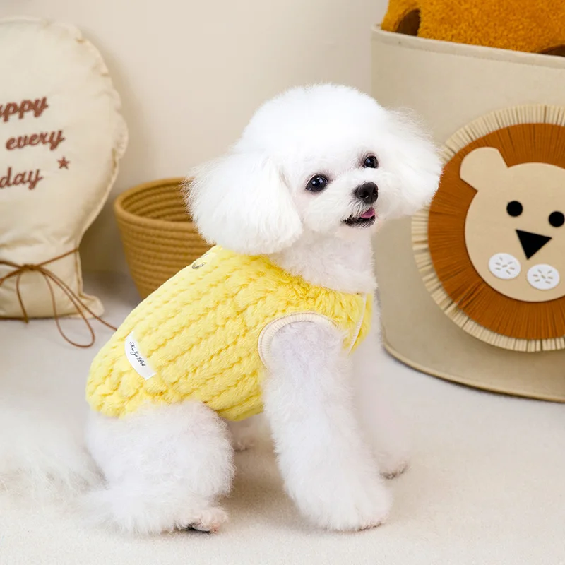 Ropa suave de felpa para perros, ropa cálida de invierno para mascotas para perros pequeños y medianos, disfraz de Chihuahua Yorkie, chaleco bonito para cachorros, accesorios para perros - imagen 3