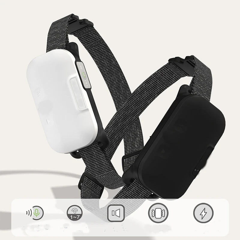 Collar de entrenamiento automático para perros, antiladridos, con combinación de 4 modos de trabajo, descarga eléctrica opcional, entrenador para dejar de ladrar