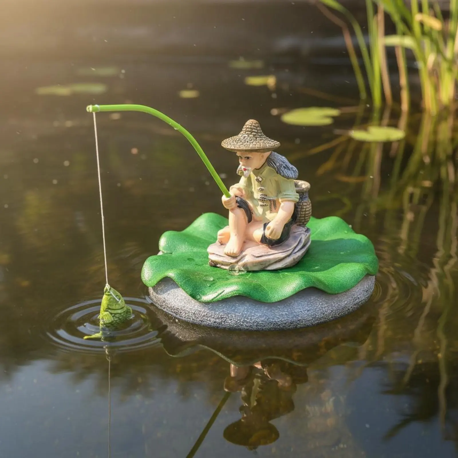 Figura de pescador flotante para estanques y fuentes decorativas - imagen 5
