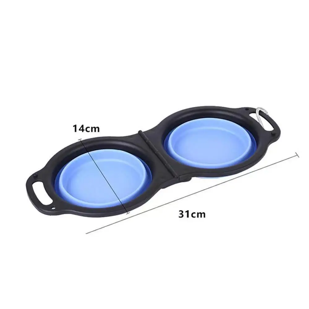 Cuenco doble plegable 2 en 1 de 1 pieza, cuenco de alimentación portátil para viajes al aire libre, cuencos para perros y gatos - imagen 5