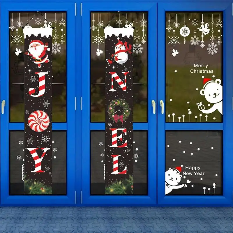 Banderines navideños para porche, decoración de puerta de Navidad, crea un ambiente de Navidad para empresa, cafetería, garaje, habitación, Balcon - imagen 5