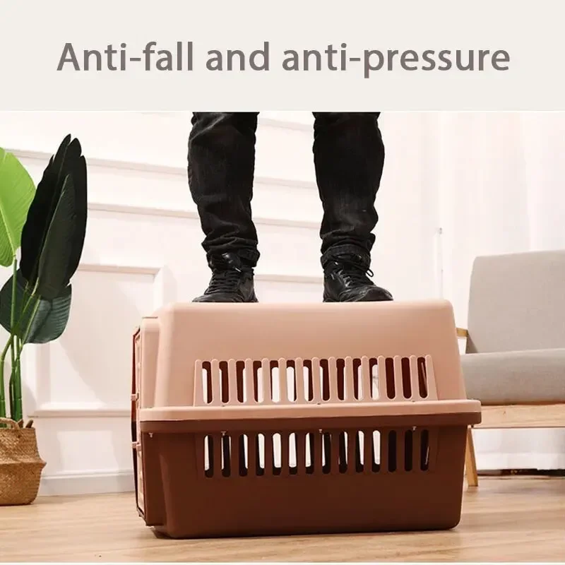 Jaula de transporte portátil para mascotas para gatos y perros pequeños: jaulas de viaje y hogar con techo articulado para interiores y exteriores, perrera de mar para coche - imagen 3