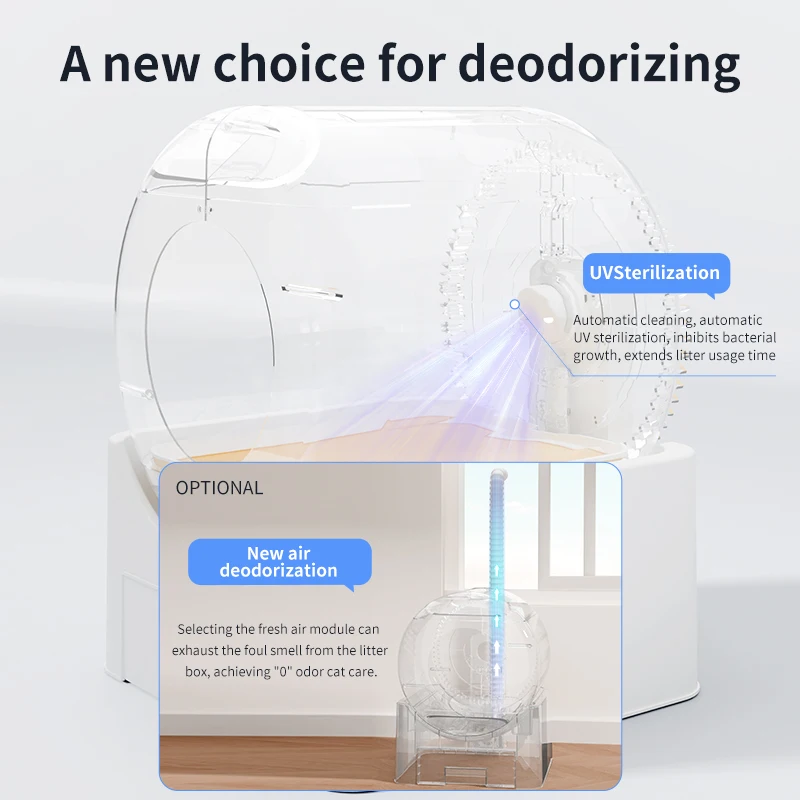 Smart Cat Litter Box Self Cleaning Automatic Cat Toilet 64L APP Control Uv Sterilization Deodorization Anti-sticking Cat Bedpan - imagen 5