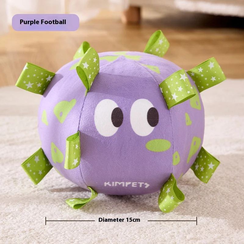 Pelota interactiva para perros, juguete para masticadores agresivos, entrenamiento, descompresión, mango de felpa resistente a mordeduras, juguetes para perros con campanas, suministros para mascotas - imagen 5