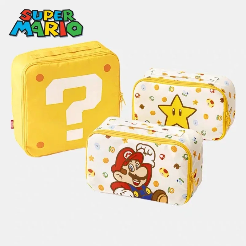 Bolsa de almacenamiento de Anime Super Marios Bros, bolsa de maquillaje de gran capacidad, bolsa de viaje de dibujos animados, bolsas de almacenamiento de Cosplay Kawaii, juguete, regalo para niños, 3 uds.