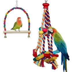 Cuerda de madera para loros – Juguete interactivo de entrenamiento