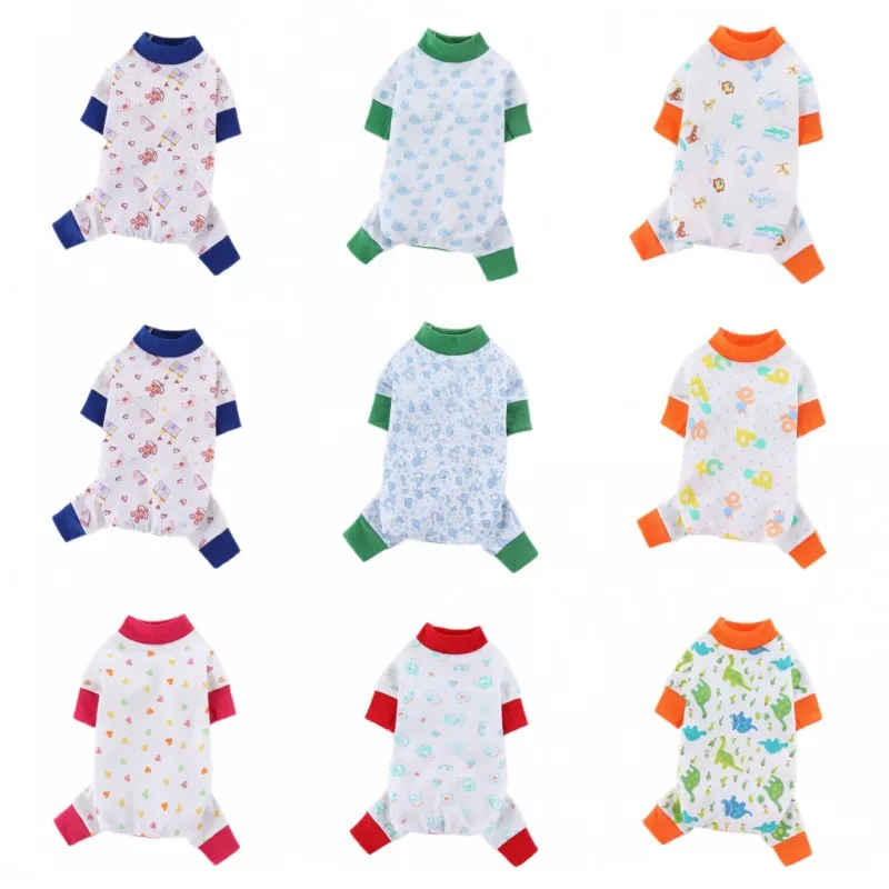 Monos para perros a la moda, ropa con estampado bonito para perros, pijamas cálidos y suaves para cachorros, monos para gatos de otoño, monos para mascotas, disfraces para perros Bichon Frise - imagen 2