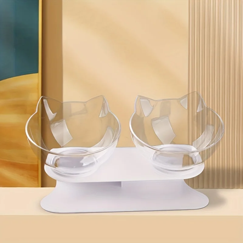 Cuencos dobles para gatos y perros pequeños, cuencos de agua y comida para mascotas, cuenco de plástico antideslizante con acero inoxidable extraíble - imagen 3