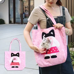 Bolsa transportadora ligera para mascotas para gatos de menos de 15 libras, bolso acolchado acolchado con Clip de correa de seguridad, transporte portátil cómodo