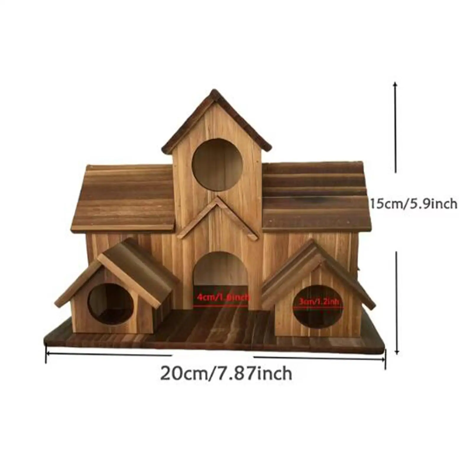 Wooden Bird House Hanging Hut Wrens Lovebird Patio Roosting Hummingbird Nest