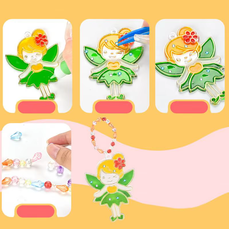 Juego de pintura de cristal para manualidades, pegamento de cristal para niños, sin hornear - imagen 2