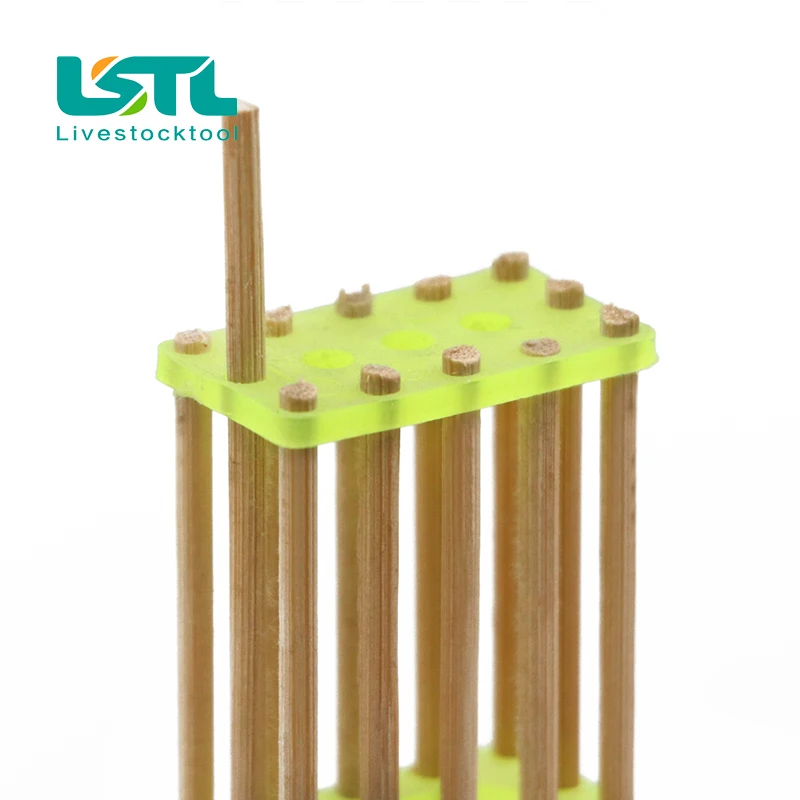 Jaula de abeja reina de bambú alargada, jaula de transporte de aislamiento, herramientas de apicultura, 50 piezas - imagen 2