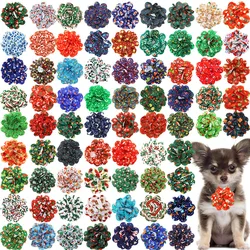 Pajarita flores Navidad para perros pequeños – Accesorio collar intercambiable