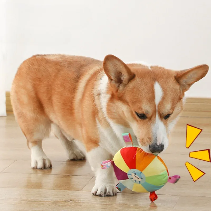 Discos voladores de lana para perros, juguete interactivo con chirrido, suministros de molienda de dientes resistentes al masticable para interiores, productos de entrenamiento para cachorros