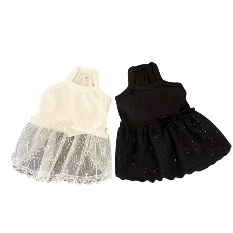 Faldas de encaje para perros, vestidos para mascotas, vestido de princesa, moda de verano, vestidos para perros, chaleco negro para perros, vestido para gatos, ropa para mascotas Chihuahua - imagen 5